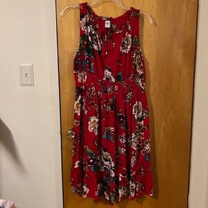 XL Red floral dress
